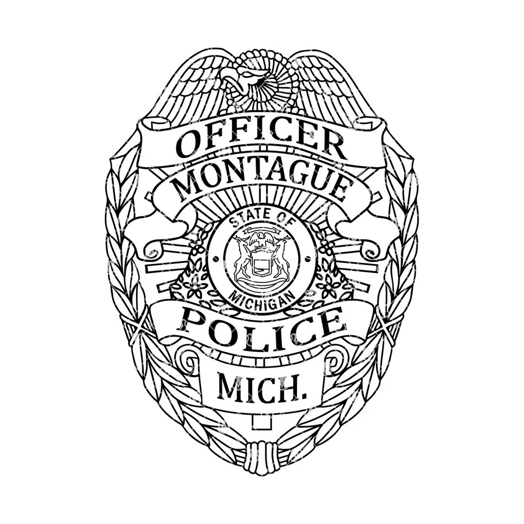 Montague Michigan Police Officer Badge - Image 2