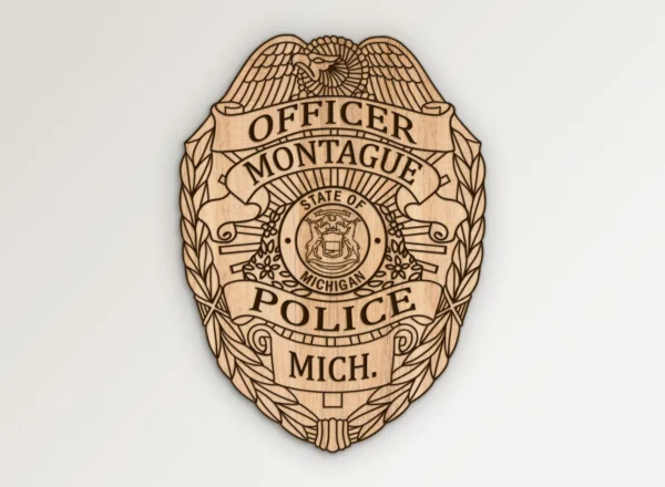 Montague Michigan Police Officer Badge SVG Vector911