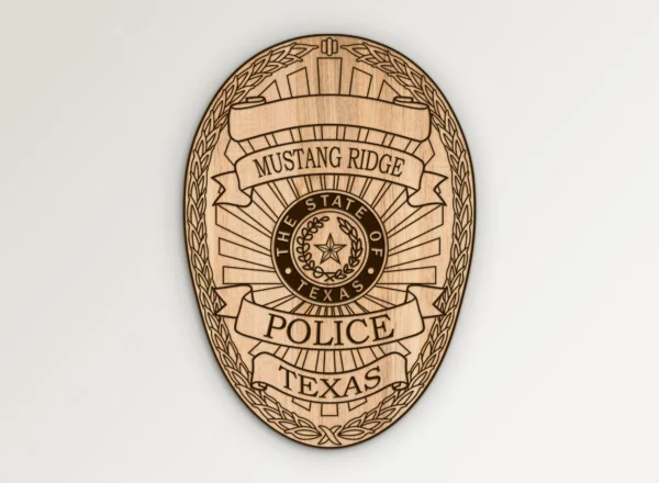 Mustang Ridge Texas Police Badge SVG Vector911