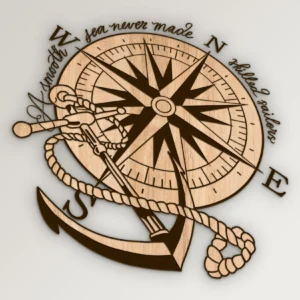 Nautical Compass Rose Anchor SVG Vector911