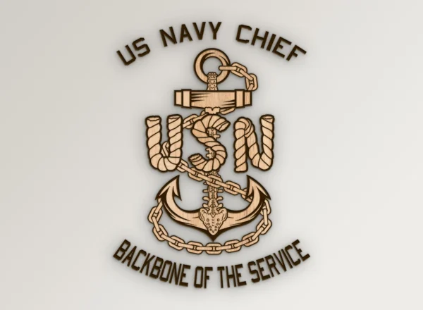 USN Chief Backbone Service Fouled Anchor SVG Vector911