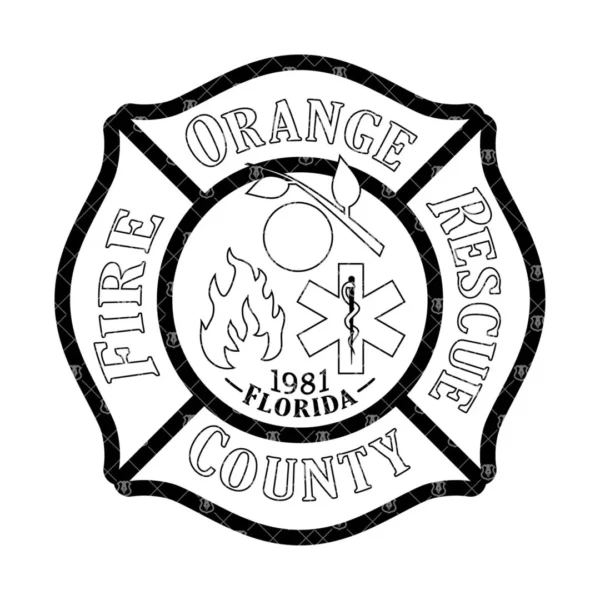 Orange County Florida Fire Rescue Emblem - Image 2