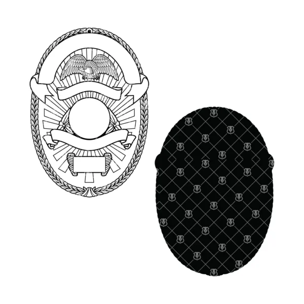 Blank Oval Shaped Badge v20 - Image 3