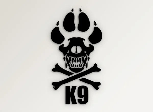 K9 Dog Paw Skull Crossed Bones Graphic