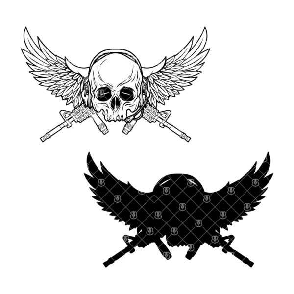 Tactical Operator Wings Skull Crossed Guns Graphic - Image 3