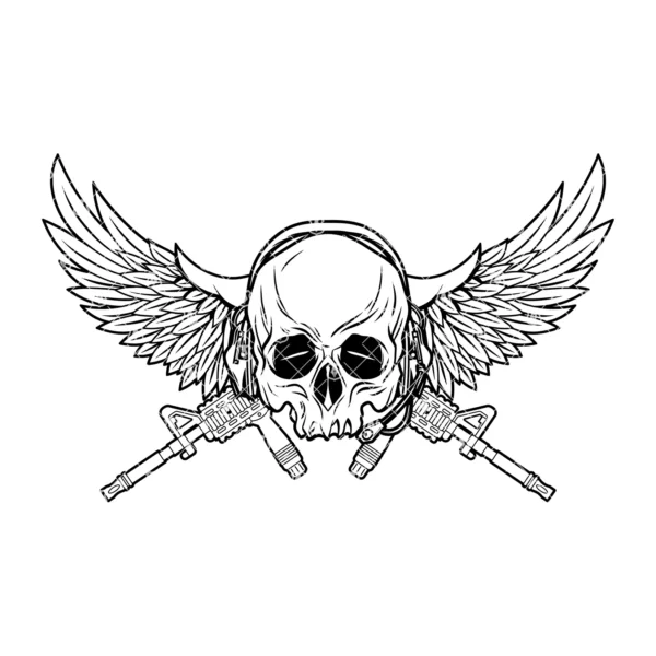 Tactical Operator Wings Skull Crossed Guns Graphic - Image 2