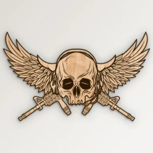 Tactical Operators Skull Wings Crossed Guns Graphic SVG Vector911