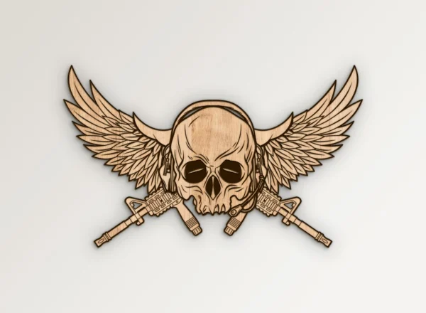 Tactical Operators Skull Wings Crossed Guns Graphic SVG Vector911