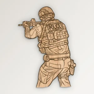 Tactical Police Office Shooting Stance Outline SVG Vector911