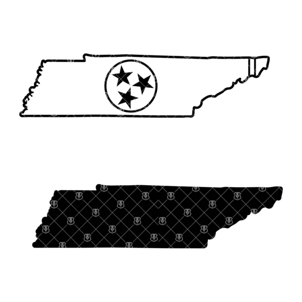 Tennessee Flag State Shaped Outline - Image 3