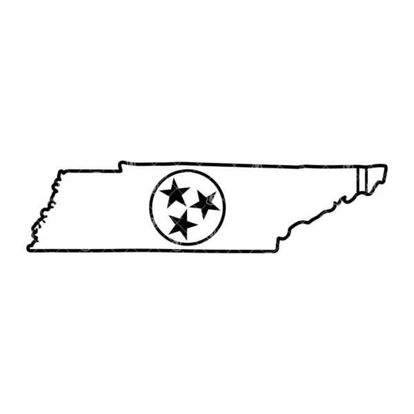 Tennessee Flag State Shaped Outline - Image 2