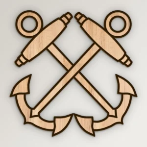 Navy Coast Guard Boatswains Mate BM Crossed Anchors Rating Insignia Pin SVG Vector911