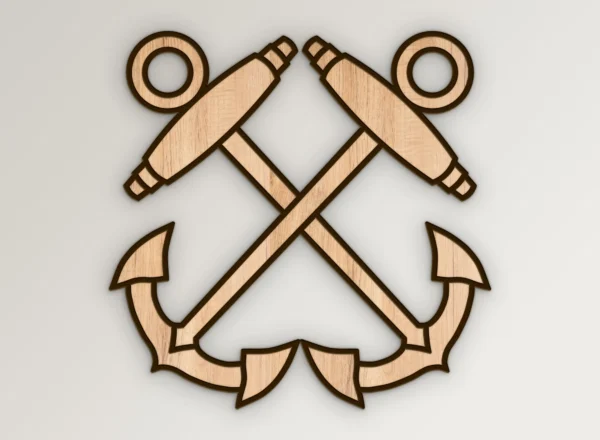 Navy Coast Guard Boatswains Mate BM Crossed Anchors Rating Insignia Pin SVG Vector911