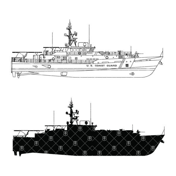 Coast Guard Fast Response Cutter FRC Outline - Image 3