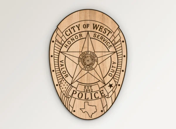 City of West Texas Police Badge SVG Vector911