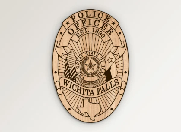 Wichita Falls Texas Police Officer Badge SVG Vector911