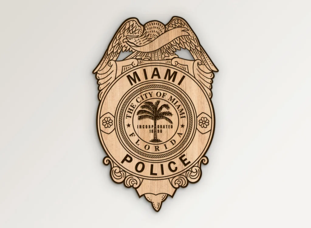 Miami badge - Etsy 日本 police MIAMI ポリスオフィサー 保安官ポリス