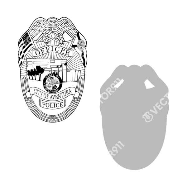 Aventura Florida Police Officer Badge - Image 3