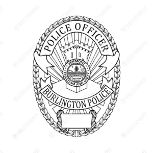 Burlington Vermont Police Office Badge SVG Vector911