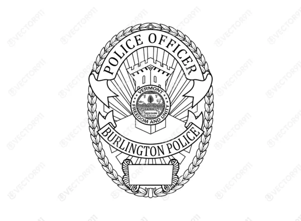 Burlington Vermont Police Office Badge SVG Vector911