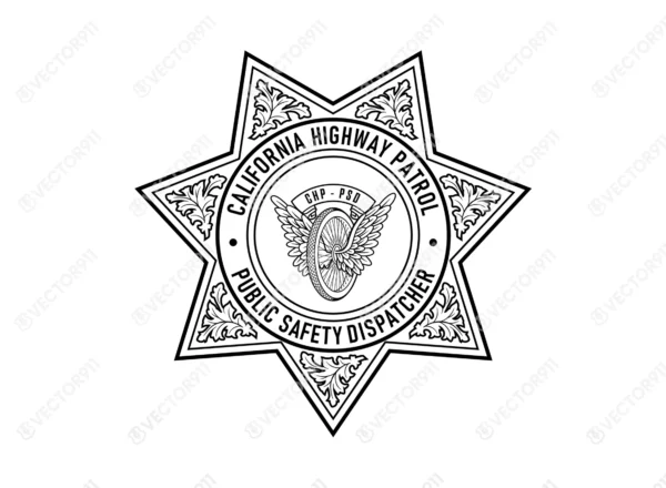 California Highway Patrol Public Safety Dispatcher Badge SVG Vector911