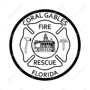 Coral Gables Florida Fire Rescue Emblem SVG Vector911