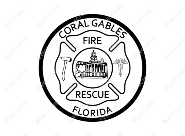 Coral Gables Florida Fire Rescue Emblem SVG Vector911