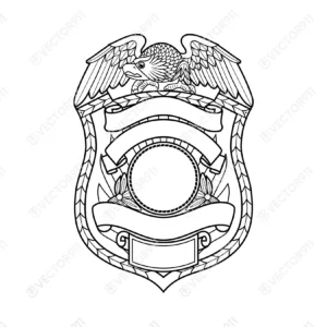 Blank Eagle Topped Badge v40 SVG Vector911