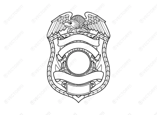 Blank Eagle Topped Badge v40 SVG Vector911