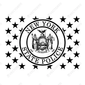 New York State Police Seal American Flag Union SVG Vector911