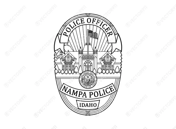 Nampa Idaho Police Officer Badge SVG Vector911