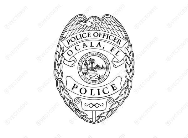 Ocala Florida Police Badge SVG Vector911