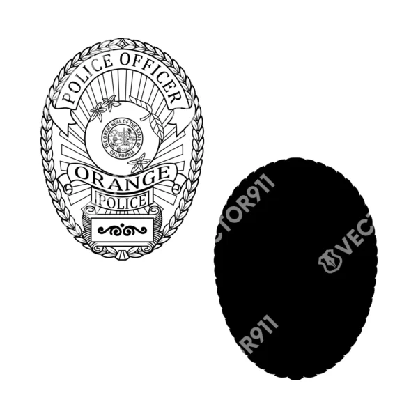 Orange California Police Officer Badge - Image 3