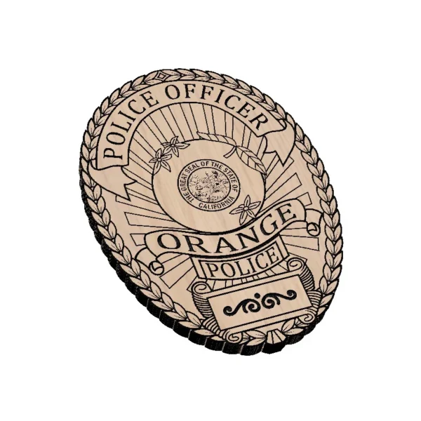 Orange California Police Officer Badge - Image 2