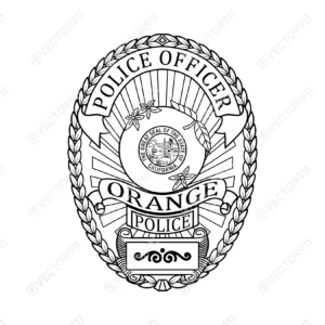 Orange California Police Officer Badge SVG Vector911