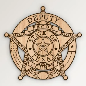 Pecos County Texas Sheriff Deputy Badge SVG Vector911