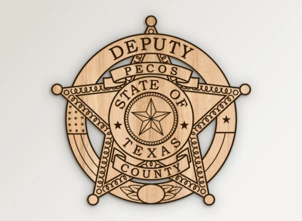 Pecos County Texas Sheriff Deputy Badge SVG Vector911