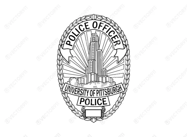 University of Pittsburg Pennsylvania Police Officer Badge SVG Vector911