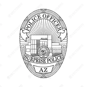 Surprise Arizona Police Officer Badge SVG Vector911