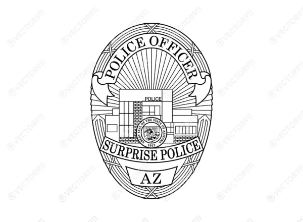 Surprise Arizona Police Officer Badge SVG Vector911