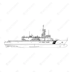 Coast Guard USCG Offshore Patrol Cutter OPC Side Profile Outline SVG Vector911