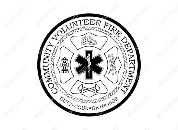 Community Volunteer Fire Department Emblem SVG Vector911