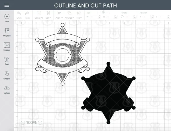 Blank 6 Point Sheriff Star Badge v11 - Image 3