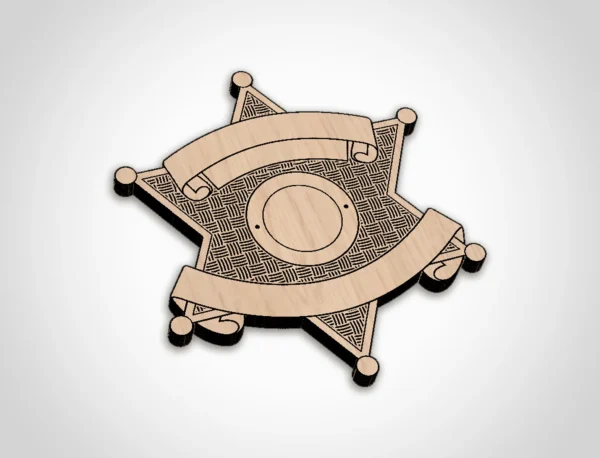 Blank 6 Point Sheriff Star Badge v11 - Image 2