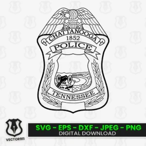 Chattanooga Tennessee Police Department Badge SVG vector files Vector911