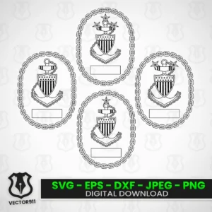 Coast Guard USCG Senior Enlisted Leader Identification Command Chief Badges SVG vector files Vector911