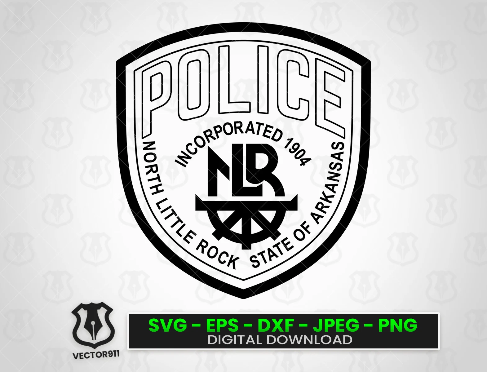 North Little Rock Arkansas Police Department Patch SVG vector files Vector911