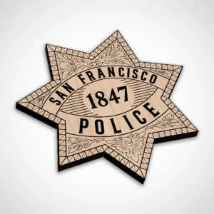 Alternative view of San Francisco California Police Department Star Badge 1847