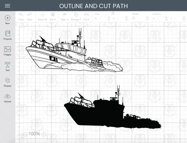 Uscg Rbs Drawings Coast Guard 45' RBM Response Boat Medium Side Profile Artwork SVG ...