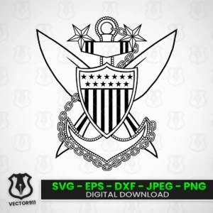 Coast Guard Yeoman Master Chief YNCM Rating Insignia Anchor SVG vector files